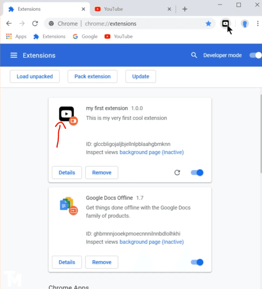 Extension load unpacked