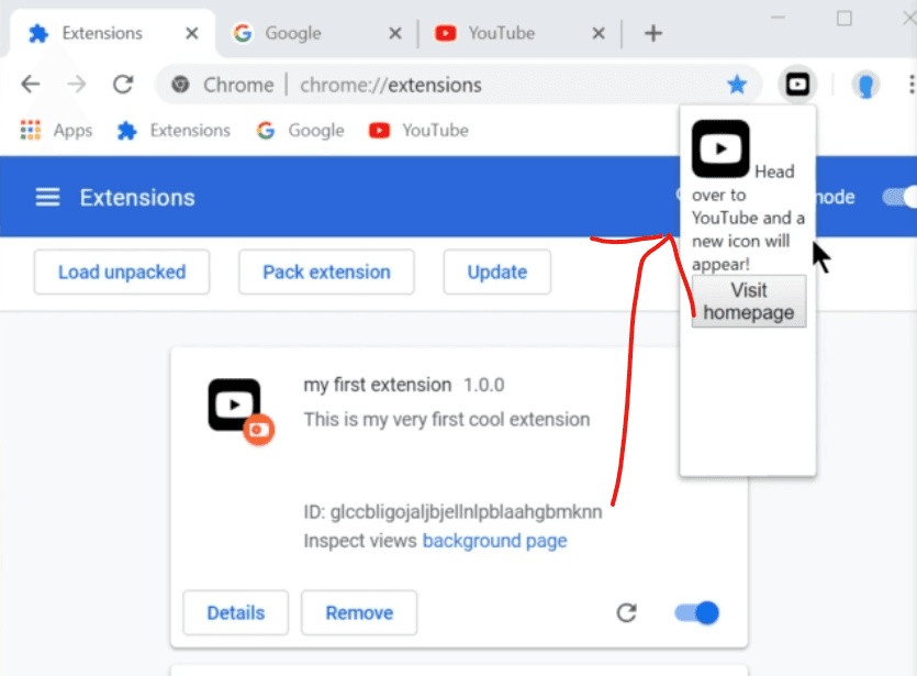 Extension load unpacked